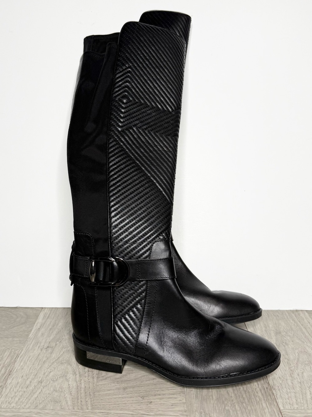 Vince Camuto Pordalia Black Leather Tall Boot 6 1/2 M